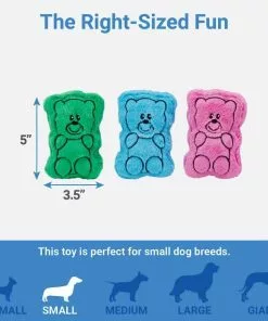 Frisco Zoomies & Chill Gummy Bear Plush Squeaky Dog Toy, 3 count -The Frisco Store 241697 PT1. SY630 V1612879580