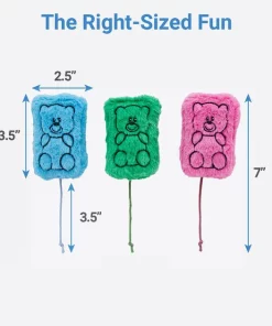 Frisco Zoomies & Chill Gummy Bear Plush Cat Toy with Catnip, 3 count -The Frisco Store 241715 PT1. SY630 V1612879586