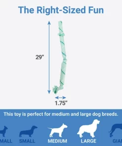 Frisco Double Fun Rope Squeaky Crinkle Dog Toy, Light Blue -The Frisco Store 242137 PT1. SY630 V1605629209