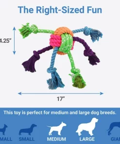 Frisco Colorful Ball Knot Rope Dog Toy -The Frisco Store 242160 PT1. SY630 V1605629214