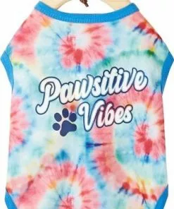 Frisco Pawsitive Vibes Tiedye Print Dog & Cat T-Shirt -The Frisco Store 248782 PT3. SY630 V1644960084