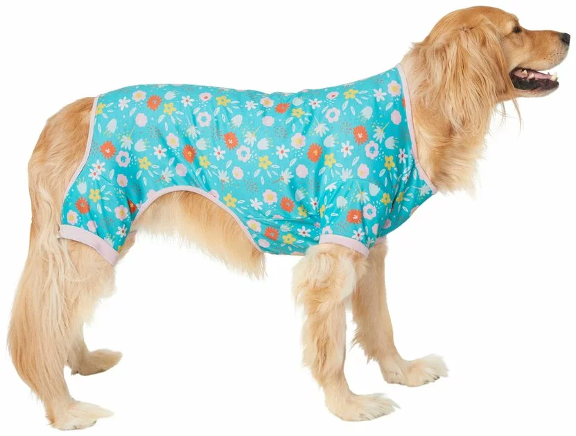 Frisco Teal Floral Dog & Cat Jersey PJs 5 Frisco Teal Floral Dog & Cat Jersey PJs - Image 3