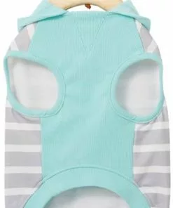 Frisco Striped Colorblock Dog & Cat Hoodie, Teal -The Frisco Store 249146 PT4. SY630 V1614374514