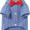 Frisco Polka Dot Chambray Dog & Cat Button Up Shirt -The Frisco Store 249161 MAIN. SY630 V1624604553