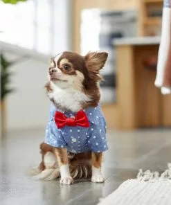 Frisco Polka Dot Chambray Dog & Cat Button Up Shirt -The Frisco Store 249161 PT7. SY630 V1614104808