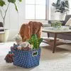 Frisco Rectangle Collapsible Pet Toy Storage Bin, Navy Herringbone -The Frisco Store 250574 MAIN. SY630 V1615242905
