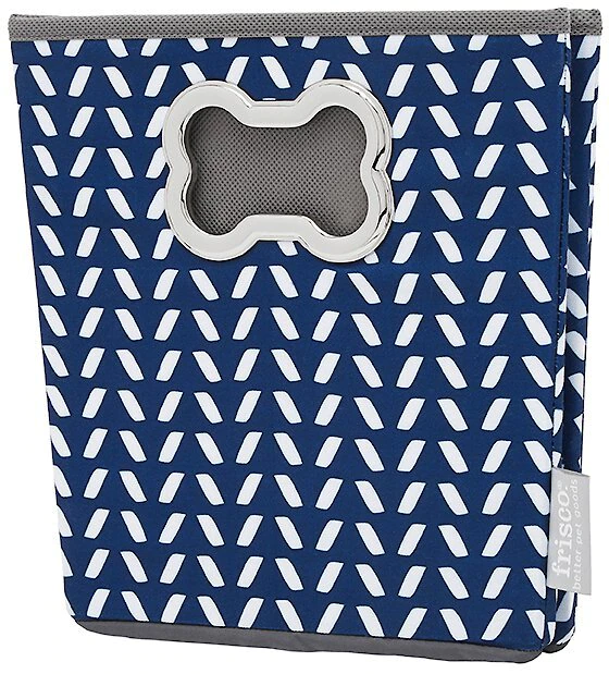 Frisco Rectangle Collapsible Pet Toy Storage Bin, Navy Herringbone 4 Frisco Rectangle Collapsible Pet Toy Storage Bin, Navy Herringbone - Image 2
