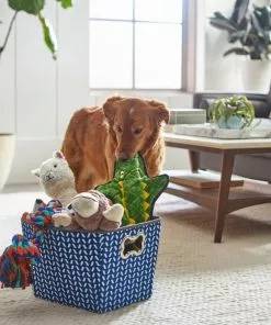 Frisco Rectangle Collapsible Pet Toy Storage Bin, Navy Herringbone 11 Frisco Rectangle Collapsible Pet Toy Storage Bin, Navy Herringbone -The Frisco Store 250574 PT3. SY630 V1615572218