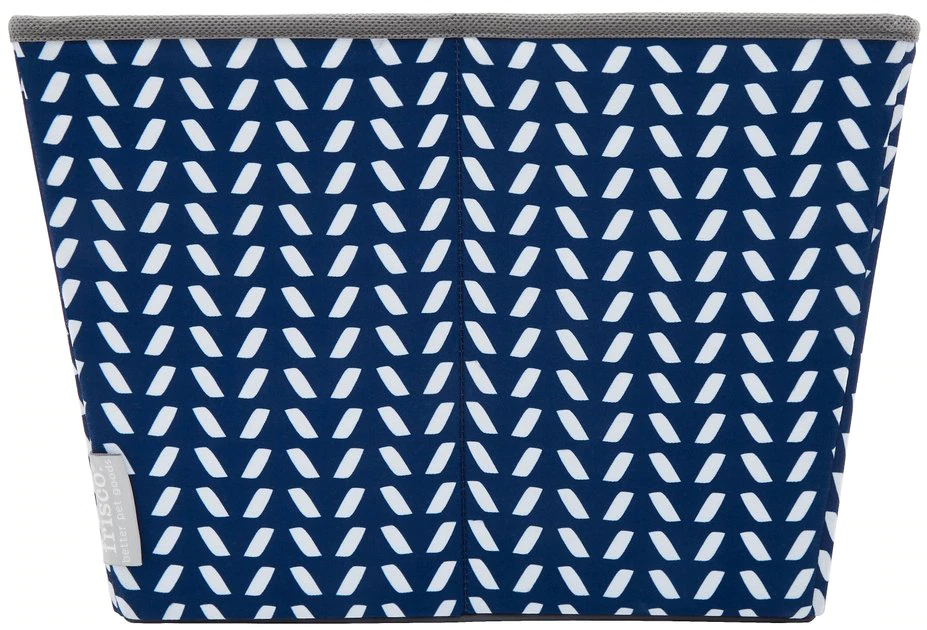 Frisco Rectangle Collapsible Pet Toy Storage Bin, Navy Herringbone 8 Frisco Rectangle Collapsible Pet Toy Storage Bin, Navy Herringbone - Image 6