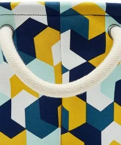 Frisco Round Collapsible Pet Toy Storage Bin, Yellow Geometric -The Frisco Store 250587 PT1. SY630 V1613773036