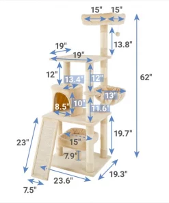 Frisco 62-in Faux Fur Cat Tree & Condo -The Frisco Store 252566 PT1. SY630 V1617026022