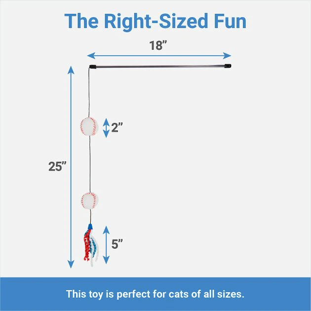 Frisco Baseball Teaser Cat Toy 4 Frisco Baseball Teaser Cat Toy - Image 2