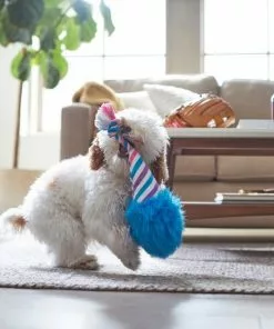 Frisco Baseball Cotton Candy Plush with Rope Squeaky Dog Toy -The Frisco Store 252750 PT5. SY630 V1615814567