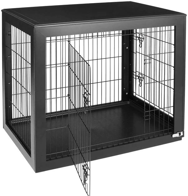 Frisco Double Door Furniture Style Dog Crate, Black 6 Frisco Double Door Furniture Style Dog Crate, Black - Image 4