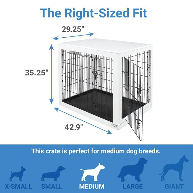 Frisco Double Door Furniture Style Dog Crate, White 4 Frisco Double Door Furniture Style Dog Crate, White - Image 2