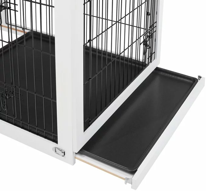 Frisco Double Door Furniture Style Dog Crate, White 7 Frisco Double Door Furniture Style Dog Crate, White - Image 5
