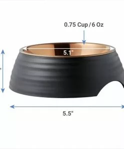Frisco Matte Black Design Light Copper Stainless Steel Dog & Cat Bowl -The Frisco Store 253050 PT1. SY630 V1618857431