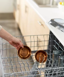 Frisco Copper Stainless Steel Double Dog & Cat Bowls with Black Marble Stand, 0.75 Cups -The Frisco Store 253058 PT7. SY630 V1616595501