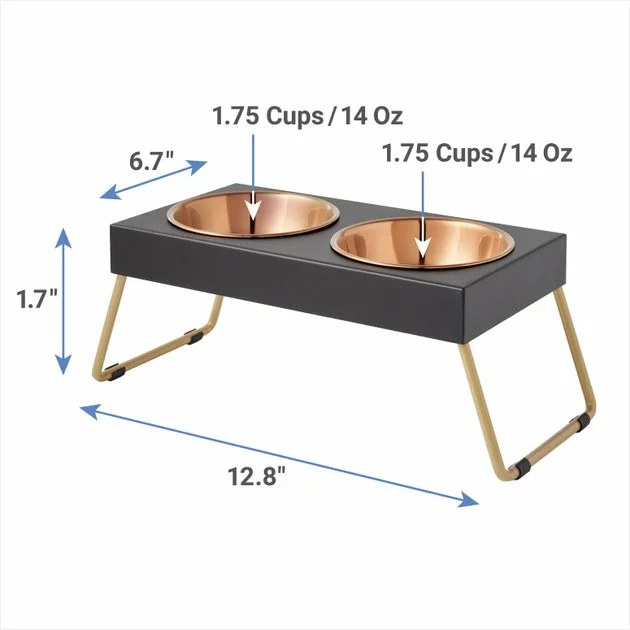 Frisco Copper Stainless Steel Elevated Foldable Double Dog & Cat Bowls 4 Frisco Copper Stainless Steel Elevated Foldable Double Dog & Cat Bowls - Image 2