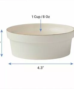 Frisco Gold Trim Melamine Dog & Cat Bowl, Cream -The Frisco Store 253062 PT1. SY630 V1618857378