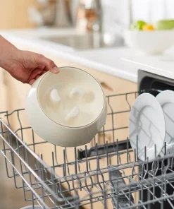 Frisco Melamine Slow Feed Dog & Cat Bowl with Gold Trim, Cream -The Frisco Store 253067 PT7. SY630 V1616597899