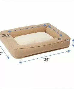 Frisco Faux Felt Orthopedic Rectangular Bolster Dog Bed w/Removable Cover -The Frisco Store 255174 PT1. SY630 V1616592807