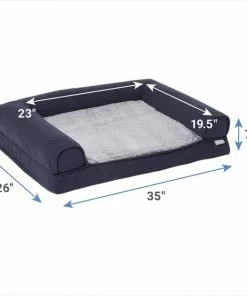 Frisco Faux Felt Orthopedic Sofa Bolster Dog Bed w/Removable Cover -The Frisco Store 255181 PT1. SY630 V1616592496