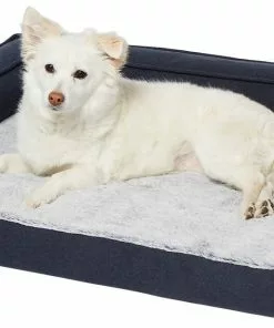 Frisco Faux Felt Orthopedic Corner Sofa Bolster Dog Bed w/Removable Cover -The Frisco Store 255188 PT2. SY630 V1616074034
