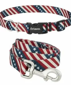 Frisco American Flag Dog Leash & Frisco American Flag Dog Collar