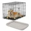 Frisco Fold & Carry Double Door Collapsible Wire Dog Crate, 36 inch & Frisco Gray Basket Weave Dog Crate Mat, 36-in -The Frisco Store 255481 MAIN. SY630 V1604078424