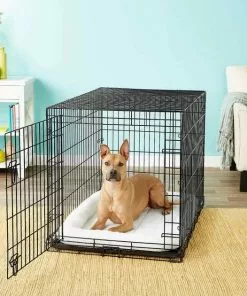 Frisco Heavy Duty Fold & Carry Single Door Collapsible Wire Dog Crate & Frisco Quilted Dog Crate Mat, Ivory 9 Frisco Heavy Duty Fold & Carry Single Door Collapsible Wire Dog Crate & Frisco Quilted Dog Crate Mat, Ivory -The Frisco Store 255555 PT2. SY630 V1603545090
