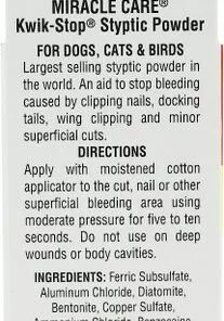 Frisco||Miracle Care Frisco Nail Clippers for Cats & Small Dogs & Miracle Care Kwik-Stop Styptic Powder for Dogs, Cats & Birds, .5-oz jar -The Frisco Store 255589 PT4. SY630 V1604097708