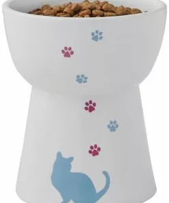 Frisco Cat Print Non-skid Elevated Ceramic Cat Bowl, Tall -The Frisco Store 256098 PT5. SY630 V1616522544