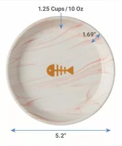 Frisco Marble Design Non-skid Ceramic Cat Bowl, 1.25 Cups -The Frisco Store 256125 PT1. SY630 V1616697369