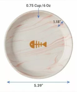 Frisco Marble Design Non-skid Ceramic Cat Dish, 0.75 Cup -The Frisco Store 256127 PT1. SY630 V1618240048