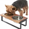 Frisco Wooden Bars Dog & Cat Double Bowl Diner -The Frisco Store 257142 MAIN. SY630 V1615913804