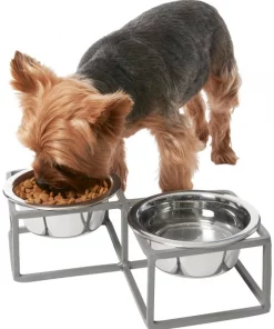 Frisco Diamond Dog & Cat Double Bowl Diner