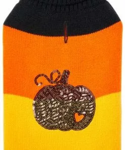 Frisco Colorblock Sequin Pumpkin Dog & Cat Sweater -The Frisco Store 261141 PT4. SY630 V1622038665
