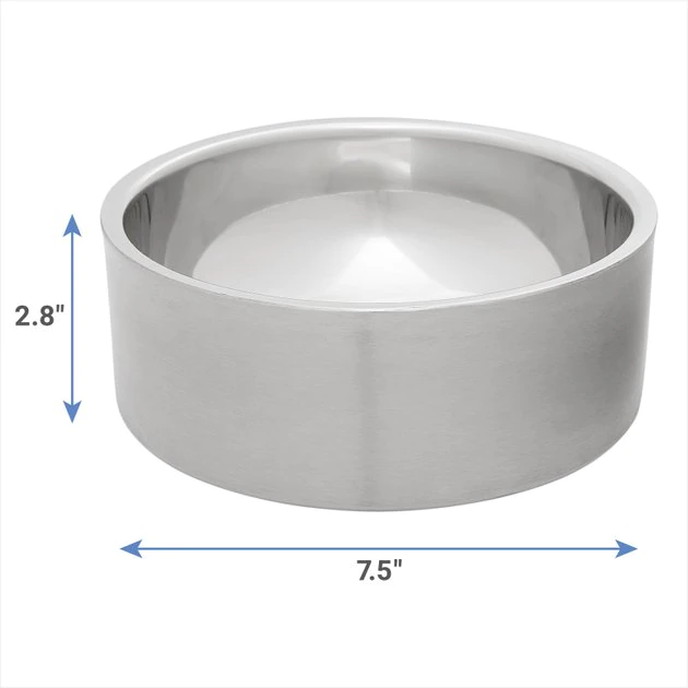 Frisco Insulated Non-Skid Stainless Steel Dog & Cat Bowl, Stainless Steel 4 Frisco Insulated Non-Skid Stainless Steel Dog & Cat Bowl, Stainless Steel - Image 2