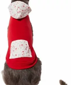 Frisco Floral Accent Dog & Cat Hoodie, Red -The Frisco Store 268042 PT3. SY630 V1637656011