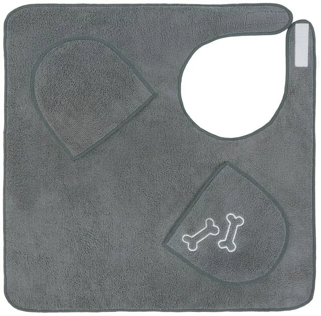 Frisco Embroidered Pawprint Microfiber Dog Bath Cape Towel 3 Frisco Embroidered Pawprint Microfiber Dog Bath Cape Towel