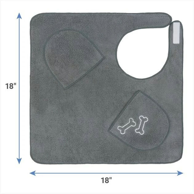 Frisco Embroidered Pawprint Microfiber Dog Bath Cape Towel 4 Frisco Embroidered Pawprint Microfiber Dog Bath Cape Towel - Image 2