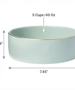 Frisco Modern Gold Rim Ceramic Dog & Cat Bowl -The Frisco Store 270179 PT1. SY630 V1620913737