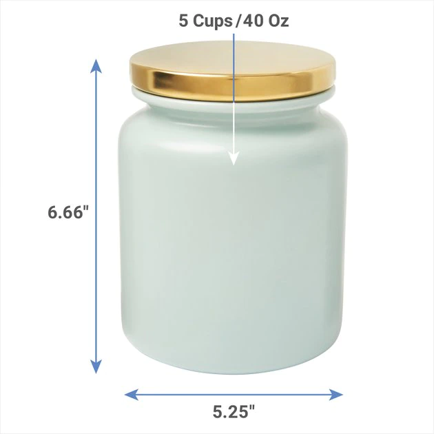 Frisco Modern Gold Rim Ceramic Treat Jar, 5 Cups 3 Frisco Modern Gold Rim Ceramic Treat Jar, 5 Cups - Image 2