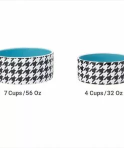 Frisco Houndstooth Non-skid Ceramic Dog Bowl -The Frisco Store 270200 PT5. SY630 V1620913212