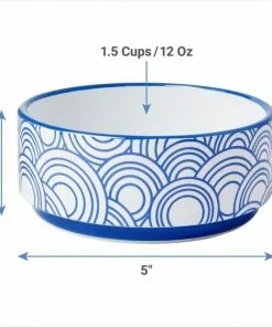 Frisco Blue Oriental Non-skid Ceramic Dog & Cat Bowl -The Frisco Store 270203 PT1. SY630 V1620913519