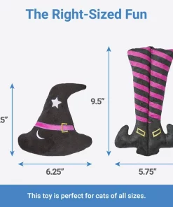 Frisco Halloween Witch Hat & Legs Plush Cat Toy with Catnip, 2 count -The Frisco Store 270305 PT1. SY630 V1626285063