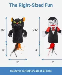 Frisco Vampire & Black Cat Plush Kicker Cat Toy with Catnip, 2 count -The Frisco Store 270307 PT1. SY630 V1626284186