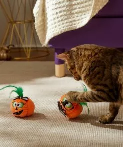 Frisco Halloween Nerdy Jack-o-Lanterns Plush Cat Toy with Catnip, 2 count -The Frisco Store 270313 PT3. SY630 V1624824951