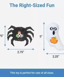 Frisco Halloween Spider & Ghost Plush Cat Toy with Catnip, 2 count -The Frisco Store 270315 PT1. SY630 V1626284163